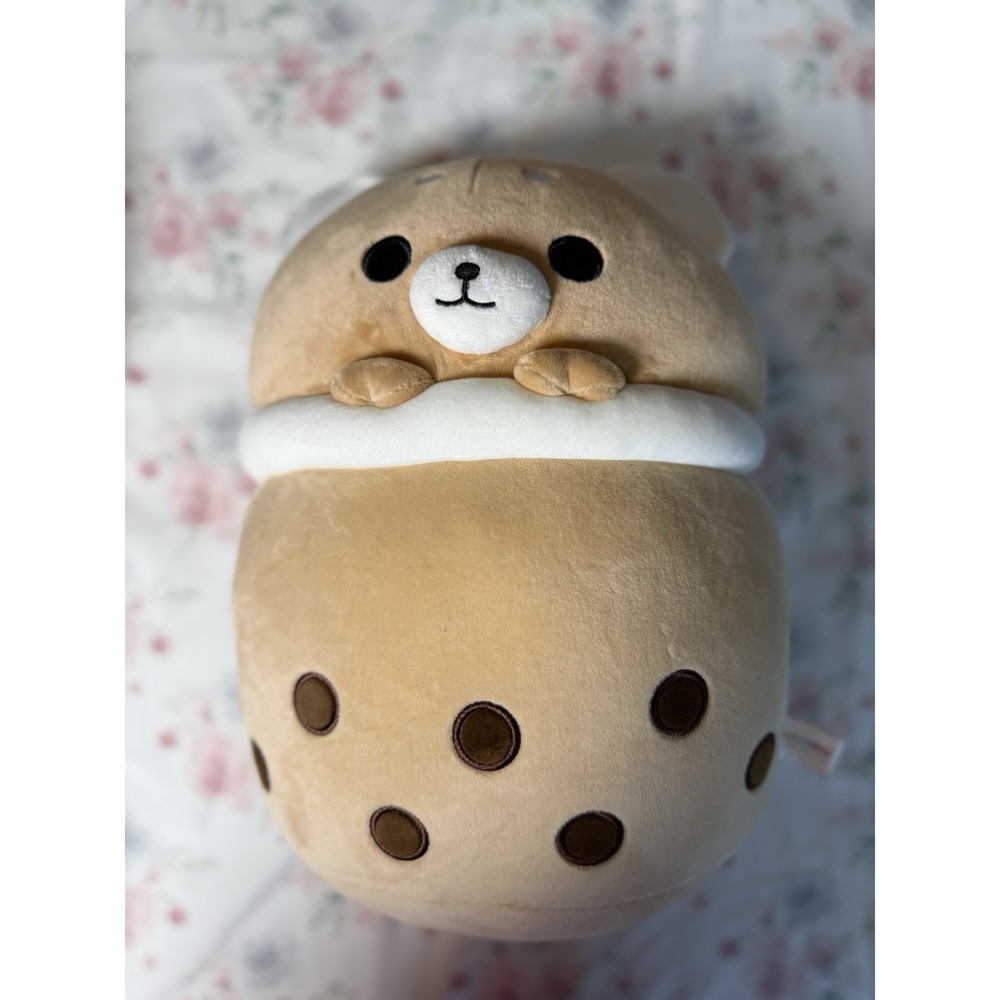 Takashoji Corgi Shiba Inu Dog in Boba Tea Round 1 One Plush 14" Tall UFO Catcher